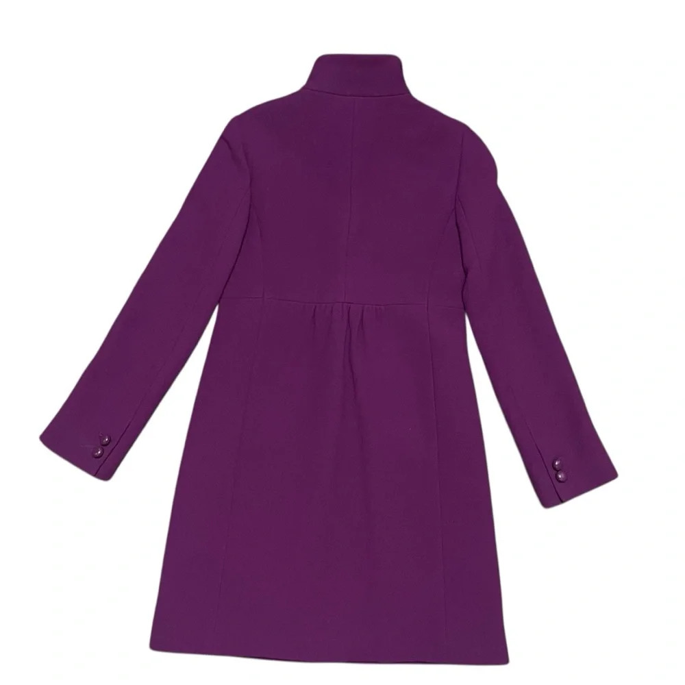 J.Crew Lady Like Purple Wool Overcoat‎ Sz 0 Preppy Office Retro Elegant Feminine - Picture 8 of 11